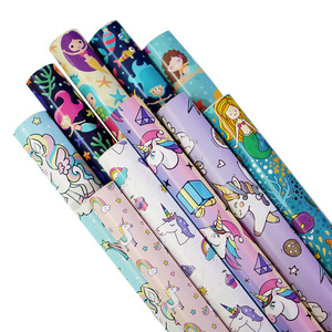 Sunshine Rainbow White Pony Gift Wrapping Paper Glossy Coated Single Side For Children's Gifts - Product Image 5