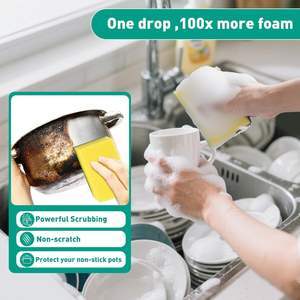 Éponge à récurer pour la cuisine, éponge de nettoyage ménager, vente en gros personnalisée, éponge de cuisine, éponge de nettoyage pour évier, pour la cuisine - Product Image 2