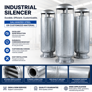 Silenciador Industrial para Gases de Combustión, Silenciador de Alta Temperatura para Chimeneas, para Reducción de Ruido de Escape de Calderas - Product Image 2