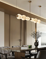 Lampes suspendues en albâtre espagnol simple pour le salon Cuisine Restaurant Bureau Magic Bean Pearl Necklace Lustres