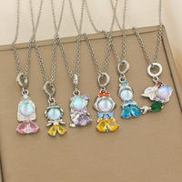 Collier créatif tendance à la mode, motif dessin animé, pour femme, exquis, adorable, style doux, pendentifs princesse en zircon, accessoires en gros