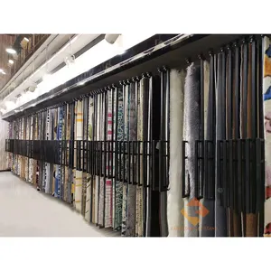 Système de porte-tapis coulissant pour exposition, rideau de papier peint moderne, système d'étagère