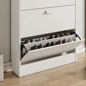 <span class=keywords><strong>Meuble</strong></span> à chaussures 3 niveaux blanc, style moderne et élégant, avec tiroirs, gain de place, pour salon - Prix de gros - Product Image 6