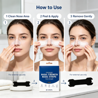 Bandes nasales de marque privée de qualité médicale CE, hypoallergéniques, sans latex, non tissées, favorisant une respiration nasale fluide pour le sommeil, faible MOQ