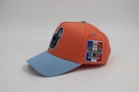 Parche bordado de alta calidad completo, sombrero de papá de 5 paneles, ala curva, gorras de béisbol deportivas no estructuradas de dos tonos, gorra con logotipo personalizado