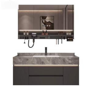 Slate seamless ceramic basin <b>bathroom</b> <b>cabinet</b> gray light luxury <b>bathroom</b> multi functional washbasin <b>cabinet</b> - Product Image 1