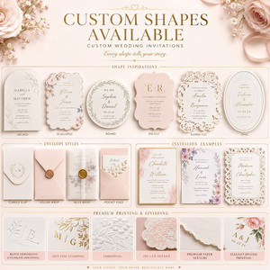 Tarjetas de Invitación de Boda Pequeñas de Alta Gama con Logotipo Personalizado, Tarjetas de Agradecimiento con Sobres Impresos a Juego para Organizadores de Eventos - Product Image 4