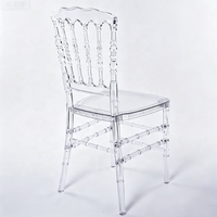 Chaise Napoléon en résine plastique transparente pour événements et banquets