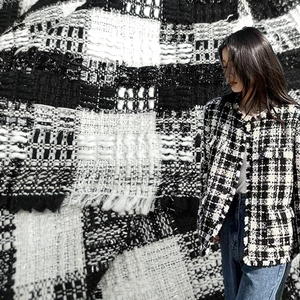2021 nueva llegada 390 Gsm patrón a cuadros blanco Tweed tela algodón Nylon Ripstop tejido impermeable para prendas y chaquetas - Product Image 2