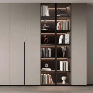 Contemporary Black <b>Wooden</b> Bookshelf Portable Living Room Storage <b>Unit</b> Display Cabinet Home Furniture - Product Image 1