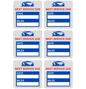 Service Due Static Cling Sticker, "Next Service Due" Clear Oil Change Reminder Service Sticker for Windshield Without Residue