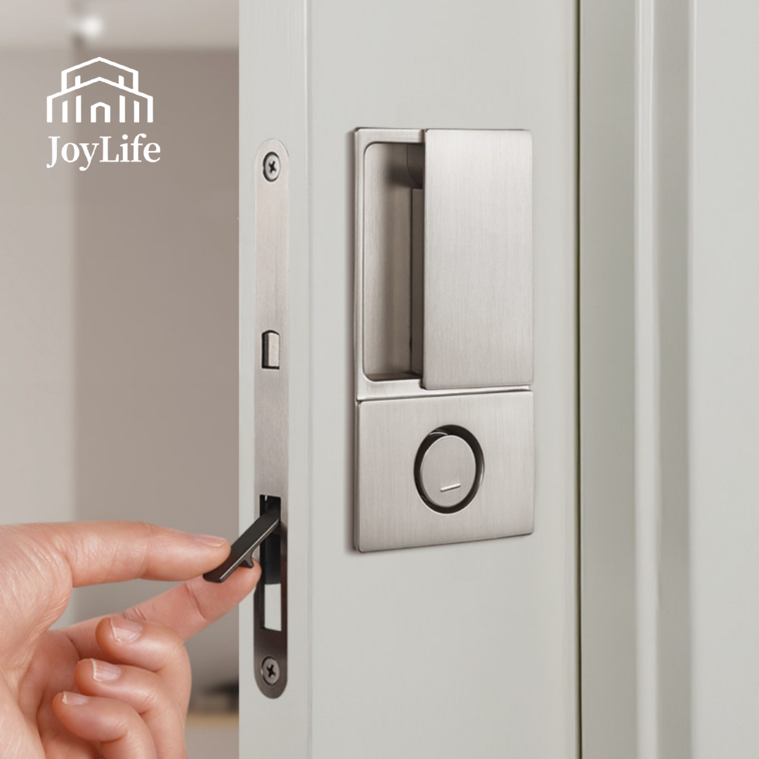 Sliding Door Hook Lock for Bedroom, Pocket Door & Ghost Door with Concealed Handle, Household Privacy Lock