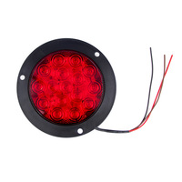 Luz trasera LED redonda de 12V para camión, luz intermitente estroboscópica blanca y ámbar para barco, caravana, furgoneta, caravana, camión, luz de advertencia lateral LED