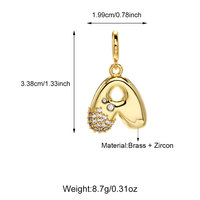 New Arrivals Fashion Initial Letter Pendants Charms 18K Gold Plated Bubble Letters Brass Zircon DIY Nameplate Couple Necklace