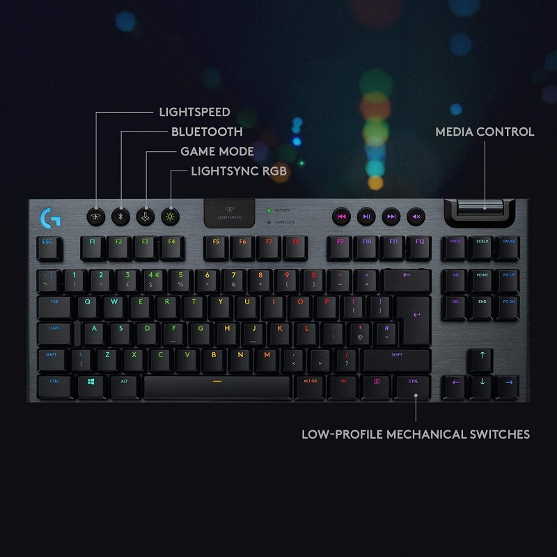 Logitech G913 TKL RGB Gaming Keyboard - 60% Mini Wireless