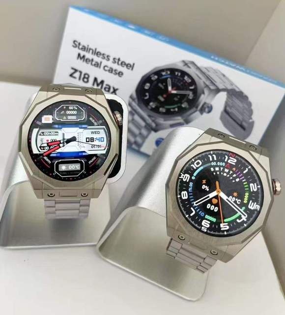 2026 Newest Z18 Max Round Sport Smartwatch With Stainless Band 300mah Battery IP67 Waterproof Reloj Inteligente Smart Watch