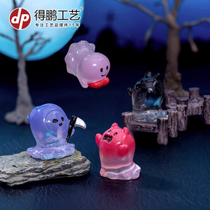 Figurines de fantômes d'Halloween, décorations miniatures en résine pour bureau et voiture, utilisation en intérieur, accessoires artisanaux non toxiques - Product Image 4