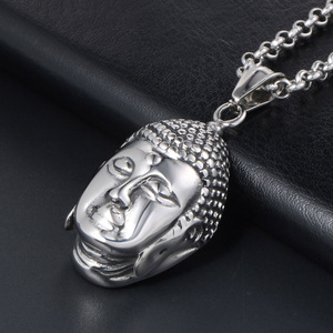 3D Shakyamuni Buddha Pendant <b>Titanium</b> Steel Necklace For Men SP572 - Product Image 3