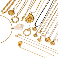 Collier fin en acier inoxydable de créateur plaqué or colliers à pendentif en forme de serpent chaîne conque pour femmes bijoux océaniques