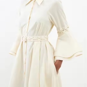 Robe décontractée élégante brodée à manches évasées respirante sur mesure 2025 pour femme – Vente en gros - Product Image 3