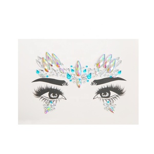 Festival Halloween Temporaire Noir Gem Visage Corps Bijoux Autocollants Strass Tatouage Autocollants - Product Image 5