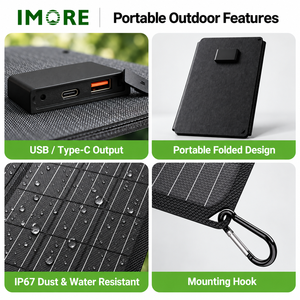 30W Foldable <b>Solar</b> <b>Panel</b> <b>USB</b> Type C 23% Efficiency Charger for Selected Portable Power Stations Camping Travel and Emergency Use - Product Image 2