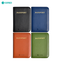 COTECi tempat kartu bisnis kulit asli wanita mewah dompet terbuka lipat dua kancing sederhana dengan lapisan mewah dan Logo kustom