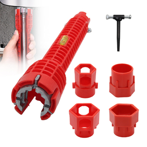 Clé multifonctionnelle 14-en-1 pour éviers avec niveau à bulle, outil <span class=keywords><strong>de</strong></span> plomberie pour l'installation <span class=keywords><strong>de</strong></span> robinets et le démontage des écrous <span class=keywords><strong>de</strong></span> tuyaux d'<span class=keywords><strong>eau</strong></span> <span class=keywords><strong>de</strong></span> salle <span class=keywords><strong>de</strong></span> bain et <span class=keywords><strong>de</strong></span> cuisine - Product Image 1