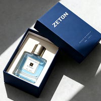 Flacon de parfum en verre plat rond vide de 30 ml/50 ml/100 ml avec bouchon argenté, logo personnalisé, 2 pulvérisateurs à pompe, sérigraphie cosmétique