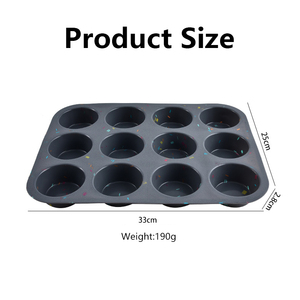 <span class=keywords><strong>Moule</strong></span> <span class=keywords><strong>à</strong></span> muffins professionnel en <span class=keywords><strong>silicone</strong></span> 12 cavités, sans BPA, antiadhésif, pour un démoulage facile, pour la cuisson de gâteaux - Product Image 2