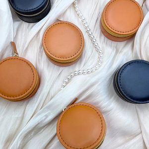 Estuche de Viaje para Joyas de Piel Sintética con Logotipo Personalizado, con Cojín de Terciopelo, Cierre de Cremallera, Caja para Collares, Pendientes y Anillos - Product Image 6