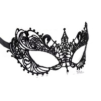 Masques en dentelle pour femmes adultes, masque de mascarade mystérieux et amusant, noir, 100% polyester, coiffe formelle, logo personnalisé, fête du Mardi Gras