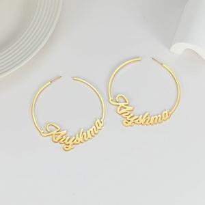 Pendientes de Aro Personalizados de Acero Inoxidable 316L con Baño de Oro PVD de 18k, Antideslustre, Joyería de Moda para Mujer - Product Image 4