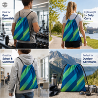 Bolsa con Cordón Personalizada, Mochila Deportiva de Poliéster, Bolsa de Regalo Promocional para la Escuela, Venta al Por Mayor, OEM, GWP
