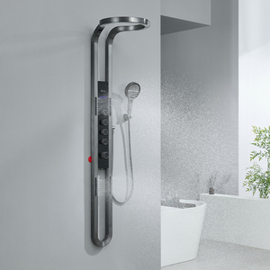 Súng màu xám kỹ thuật số đa chức năng vòi hoa sen bảng điều chỉnh cột thông minh treo tường phòng tắm thác vòi hoa sen đặt hệ thống - Product Image 2