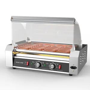 Lecon Electric Roller Grill Hot Dog 360 Degree Heating Evenly Roller Grill 1200W Hot Dog Fryer Machine