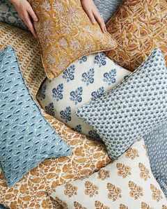 Ruffle <b>Throw</b> <b>Pillow</b> Covers Block Print Farmhouse Floral Hidden Zipper Boho <b>Pillow</b> Case or Cute Outdoor <b>Pillow</b> Case - Product Image 1