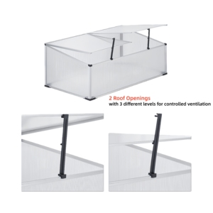 Mini Invernadero de Aluminio de 2 Ventanas Resistente a la Intemperie, con Ventilación Fácilmente Ajustable - Product Image 3