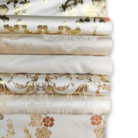 Tissu de luxe pour rideau occultant en satin de soie jacquard damassé à 2 couches avec bordure et motifs tissés à fleurs de Turquie