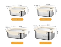 Set Wadah Penyimpanan Makanan MIXWERES 304 Stainless Steel - Anti Bocor, Dapat Digunakan di Microwave, Kotak Penyimpanan Segar untuk Persiapan Makanan di Dapur