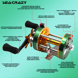 Moulinet <span class=keywords><strong>de</strong></span> pêche baitcasting rond OEM BF40 50 60 – Moulinet conventionnel parfait pour la pêche au poisson-chat, au saumon, au bar, la pêche à la traîne en eau salée - Product Image 3