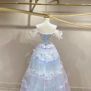 Robe de soirée Jancember JFH115, charmante, brillante, style Sweet 16, lourdement perlée, superposée, couleur pastel. - Product Image 6