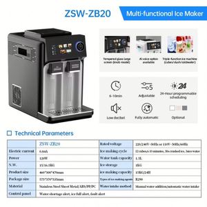 Multi Functional Plastic <b>Ice</b> <b>Maker</b> Countertop 3 in 1 <b>Ice</b> Making Machine Compact Size Low Noise for Commercial Milk Tea Shop Use - Product Image 4