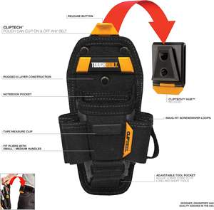 ToughBuilt Tool Belt Bag Carpenter Tool Pouch Hammer Holder Portable Screwdriver <b>Holster</b> Electrician Tool Pouch - Product Image 6