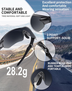 Anser-Gafas de seguridad sin montura con montura negra, lentes grises y revestimiento antiarañazos/antivaho - Product Image 3