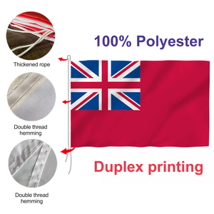 促销产品热卖高品质3x5ft 100% 聚酯任何标志帆定制英国红色军旗 - Product Image 3