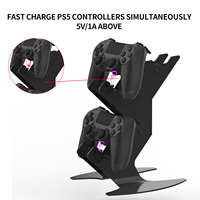 Aksesoris Game Pengisian Daya Ganda Stasiun Dock PS 4 Pengontrol Headset Berdiri untuk Play Station 4 PS4