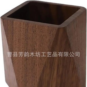 North American Black Walnut Wood <b>Pen</b> <b>Holder</b> Square Solid Wood Desktop Storage Modern Simple Style - Product Image 5