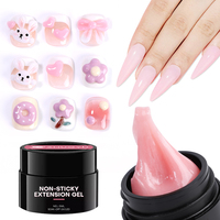 Gel de construction pour ongles 3D transparent sans HEMA, non collant, laiteux, effet gelée, pour extension et modelage, compatible LED, marque privée