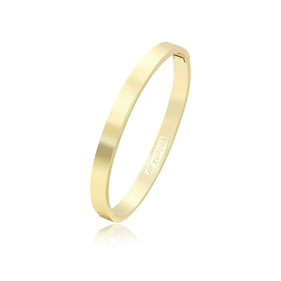 A00895463 xuping jewelry Factory Wholesale Cheap Classic Fashion Simple Smooth 14k Gold Plated bangle
